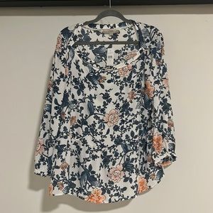 NWT Loft Brand Flower Print Blouse. Size XL.